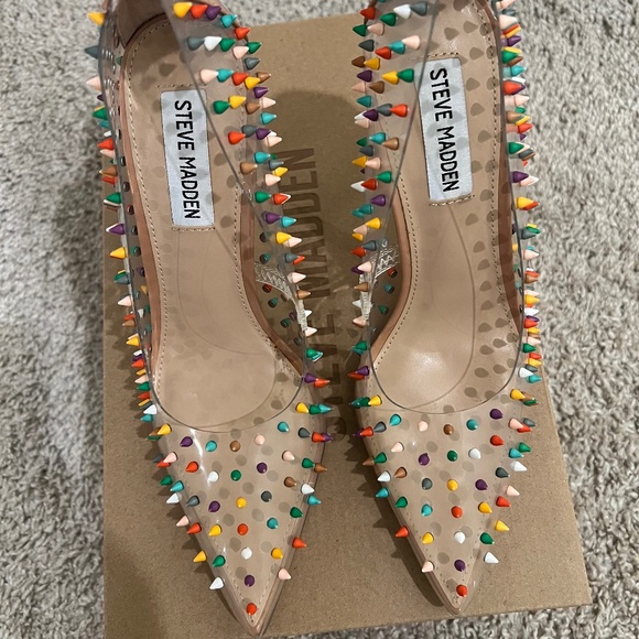 Steve Madden Luiza - Multi Color Studded Heels - Picture 3 of 9